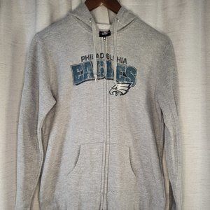 Womens NFL Team Apparel Size Large Philadelphia Eagles Logo Gray Zip Up Jacket